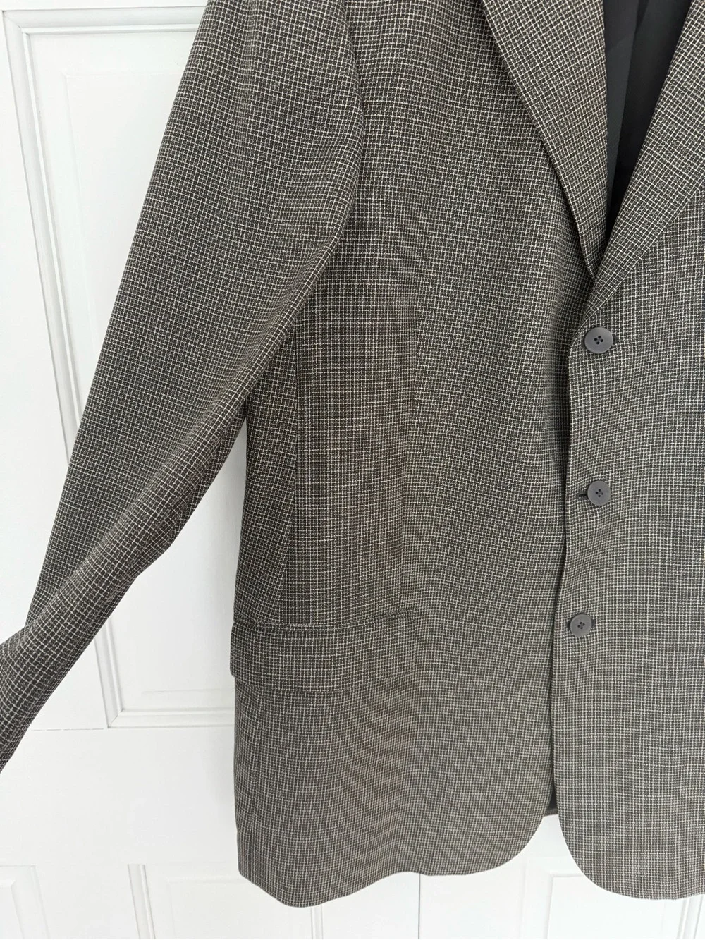 Zanettis Super 100s Wool Sport Coat Blazer Made in Italy Men 54T Brown Check 44L